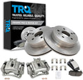 TRQ Rear Brake Pad and Rotor Set Ceramic Vented Rotors Calipers Compatible with 2010-2017 Chevrolet Equinox GMC Terrain