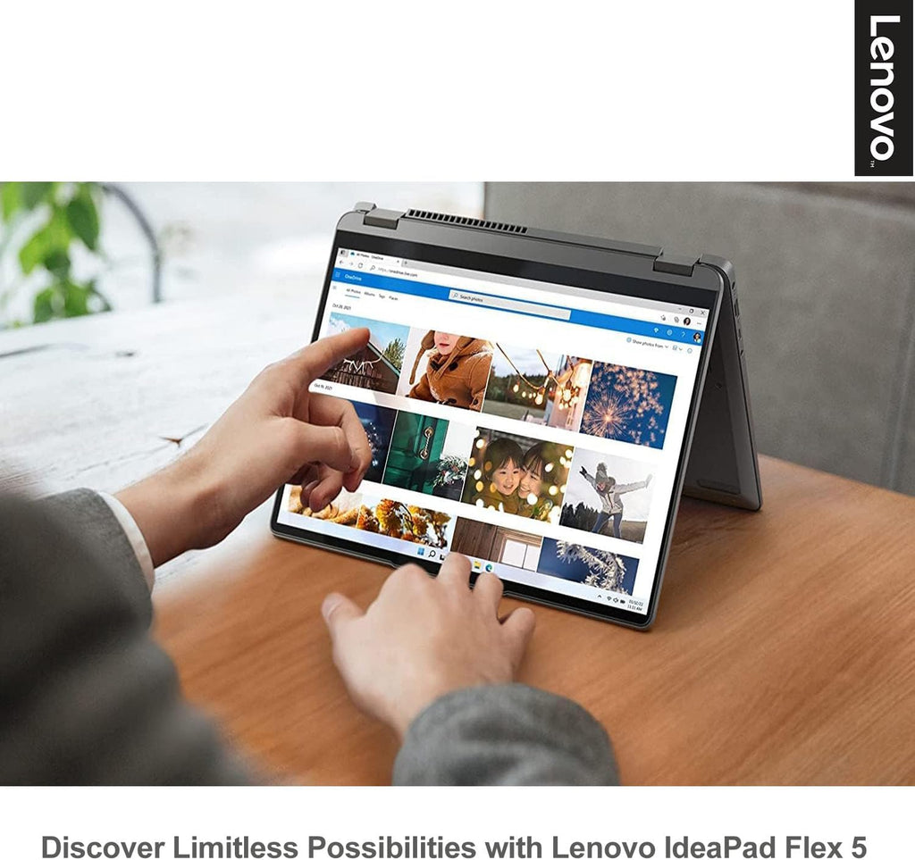 Lenovo Flex 5 Laptop, 14.0' FHD Touch Display, AMD Ryzen 7 5700U, AMD Radeon Graphics, Backlit Keyboard, Fingerprint Reader, Long Battery Life, Windows 11 (16GB RAM | 1TB PCIe SSD)