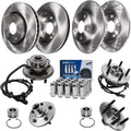 Detroit Axle - Brake Kit for 02-05 Ford Explorer Mercury Mountaineer, Front & Rear Disc Brake Rotors Ceramic Brake Pads Wheel Lug Nuts 2002 2003 2004 2005 Replacement