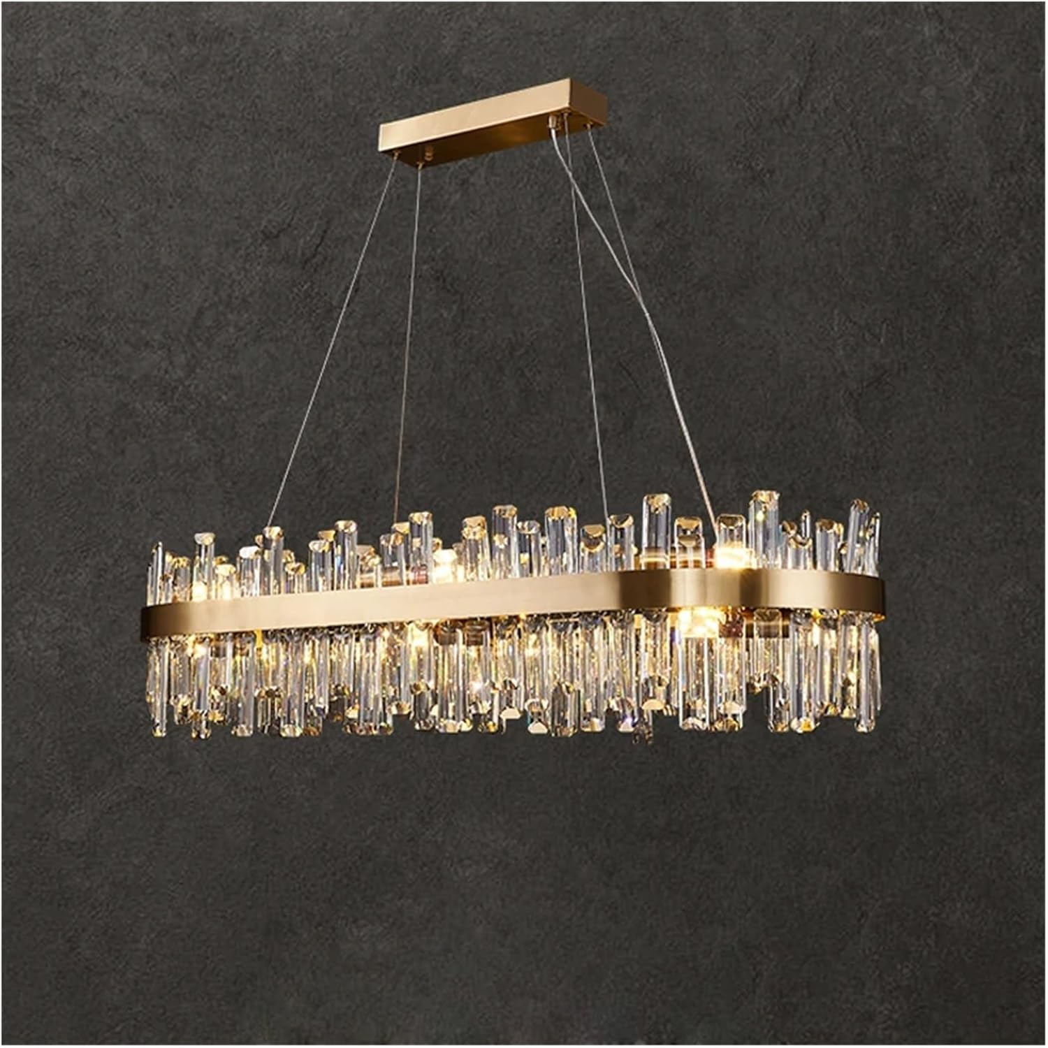 LED Postmodern Gold Silver Crystal Designer Hanging Chandelier Lighting Suspension Luminaire Lampen for Foyer,Dining Light Fixtures