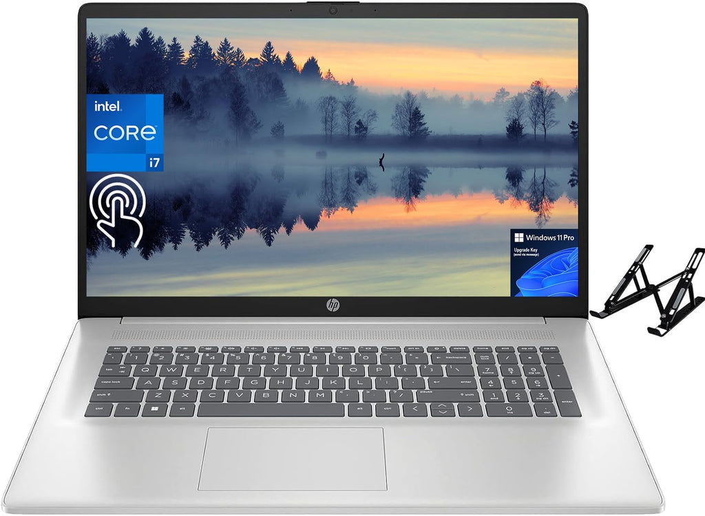 HP 2024 Newest Business Laptop, 17.3' HD+ Touchscreen, Intel Core i7-1355U(up to 5GHz), 64GB RAM, 1TB SSD, Intel Iris Xe Graphics, Wi-Fi 6, Backlit Keyboard, Windows 11 Pro, with Laptop Stand
