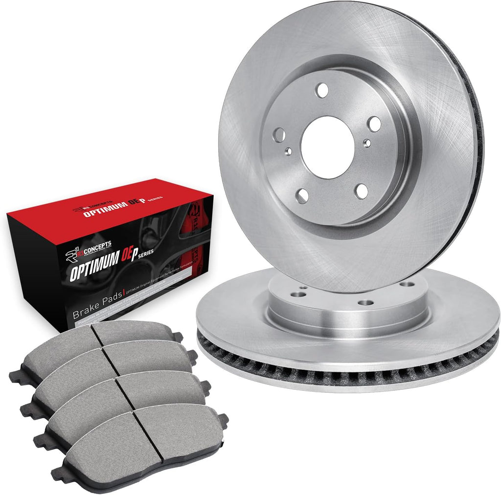 R1 Concepts Rear Brake Kit| Optimum Oep Brake Pads and Blank Brake Rotors| WFUN1-31594 | 11.8' Rear