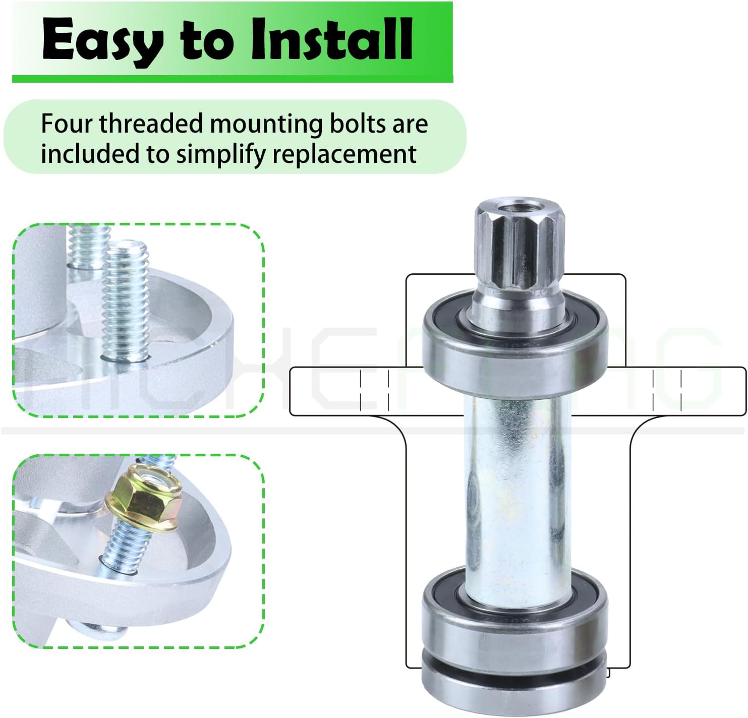 3 Pack 601804 Spindle Assembly with 604704 Spindle Pulley 604711 Belt (5/8x154) Replaces 607418 Spindle Assembly for Huster Raptor SD 60, Raptor 60, SD 60, Hustler XD 60, 932541 Decks