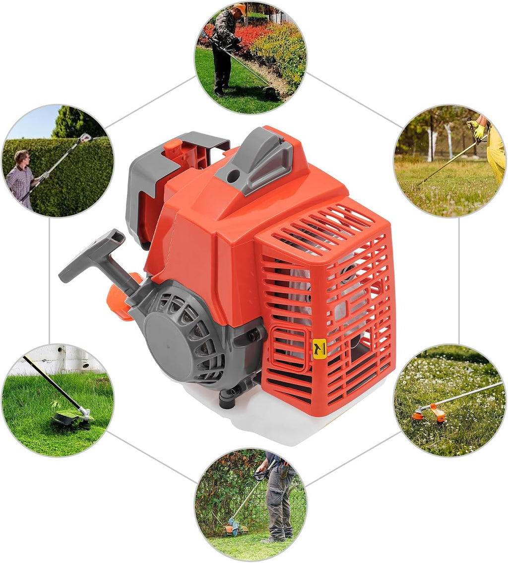 63.3cc 2 Stroke Gasoline Engine 3HP Gas Engine Motor Pull Start Petrol Engine with Air-Cooled System Single-Cylinder for Weed Whackers Brush Cutter Lawn Mower（7500 RPM）