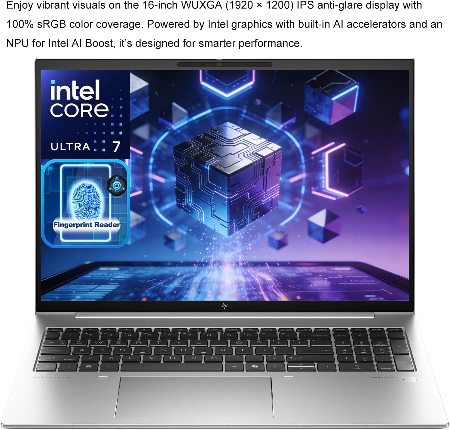 HP EliteBook 860 Laptop Computer, 16' IPS WUXGA Display, Intel Ultra 7 155U (Up to 4.8GHz), 16GB DDR5, 512GB PCIe SSD, Backlit KB, Fingerprint, Wi-Fi 6E + BT, Lifetime Office 365, Win 11 Pro, Sliver