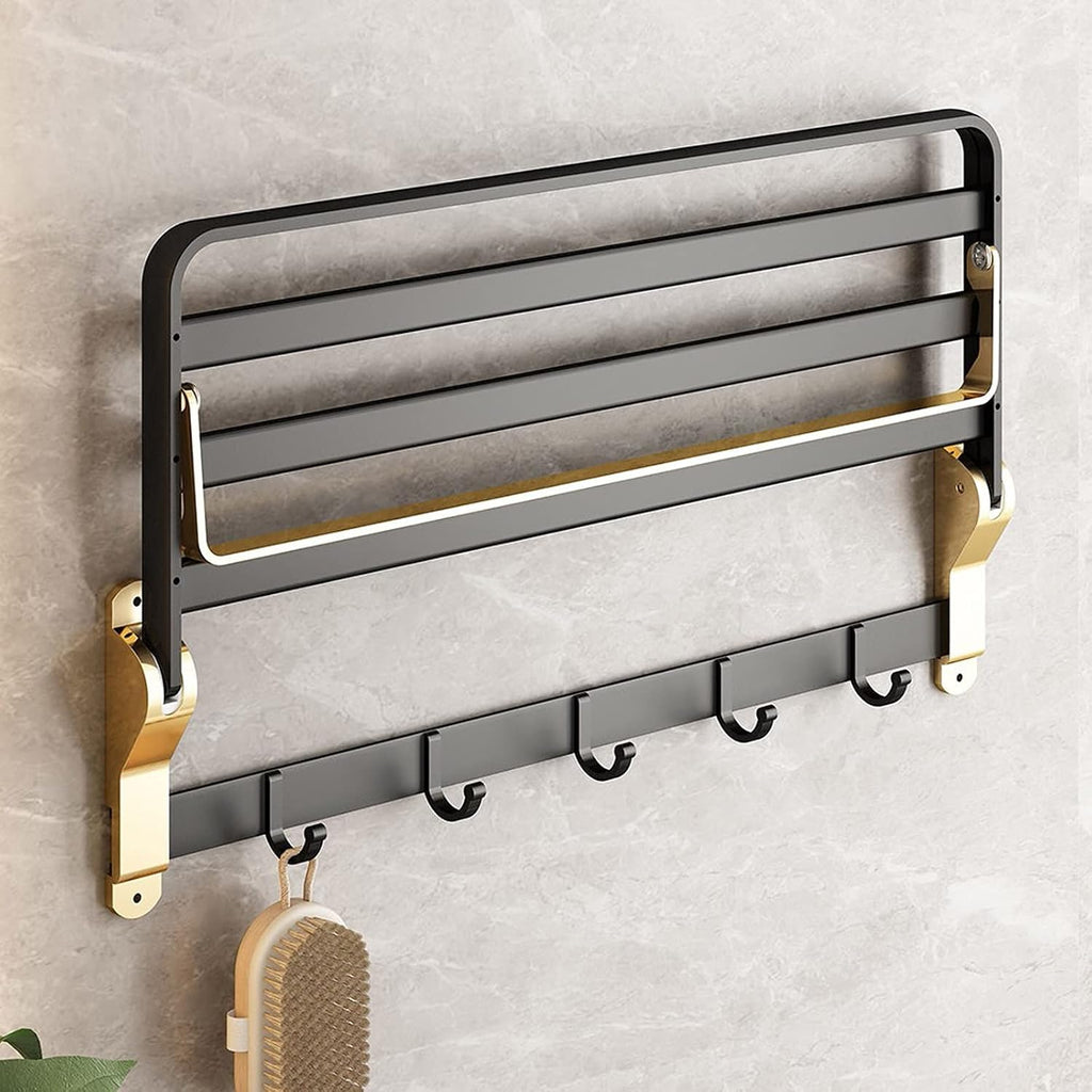 TOMYEUS Shower Caddy Bathroom Shelf Towel Racks for Bathroom,Bathroom Towel Shelf,Wall Mounted Multifunctional Double Towel Bars，22.8 Inch Wall Mount Holder Shower Organizer