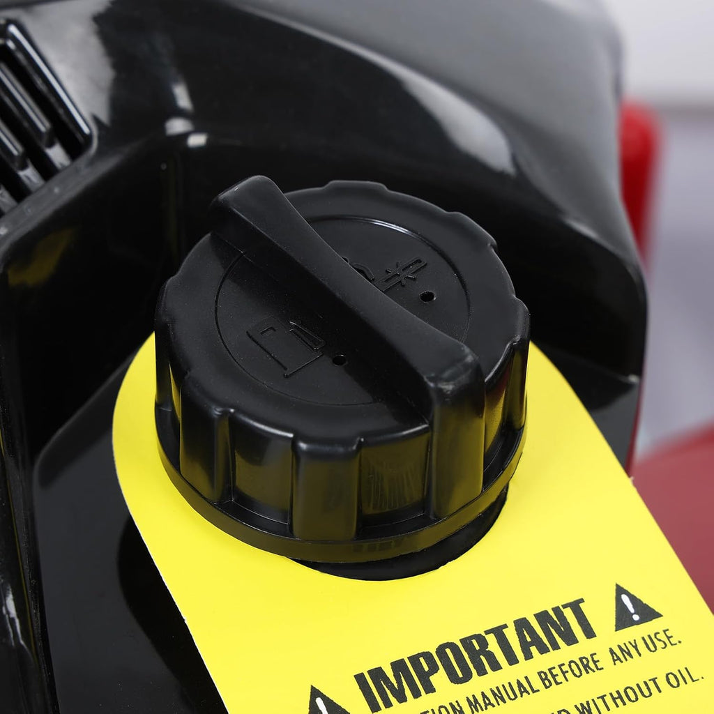 Self-propelled Lawn Mower, 20 Inch Lawn Machine Adjustable Length 141cc Gas Engine Mower, Ergonomic Handle 2850rpm Walk Behind Mower with 50L Grass Tank High Rear Wheel for Lawn Care Red