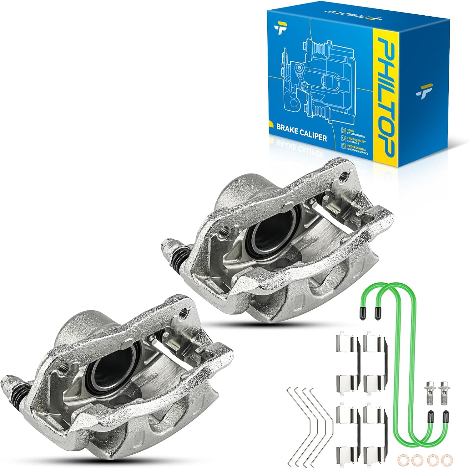 PHILTOP Brake Caliper Front Compatible with 2002-2004 Honda CR-V, 2003-2011 Honda Element, 19-B2662, 19-B2663