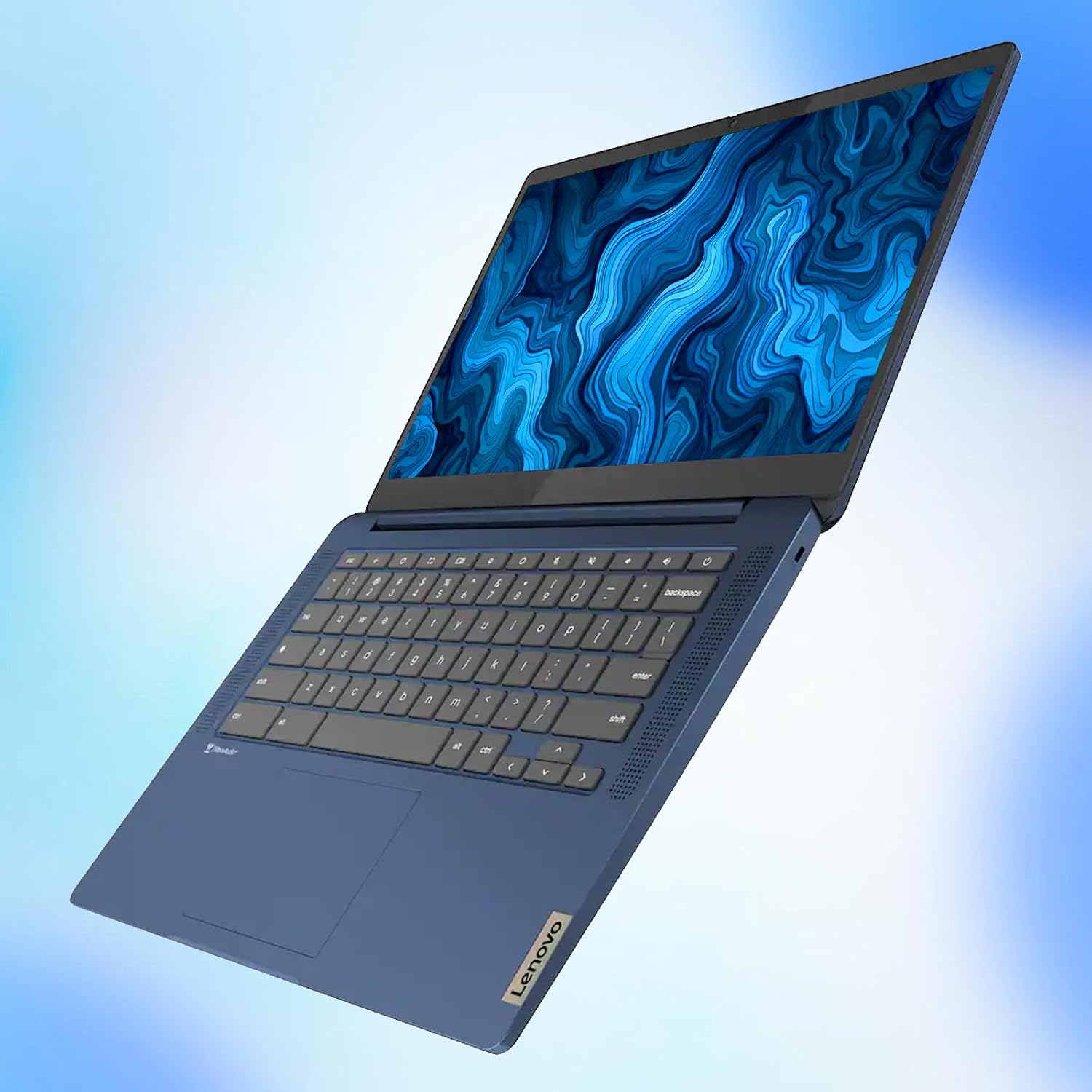 Lenovo Chromebook 14' FHD Touchscreen, 8 Core MediaTek Kompanio 520, 4GB LPDDR4X, 128GB Storage (64GB eMMC+64GB SD Card), Business & Student Laptop, Privacy Camera, Webcam, WiFi 6, Chrome OS, Blue