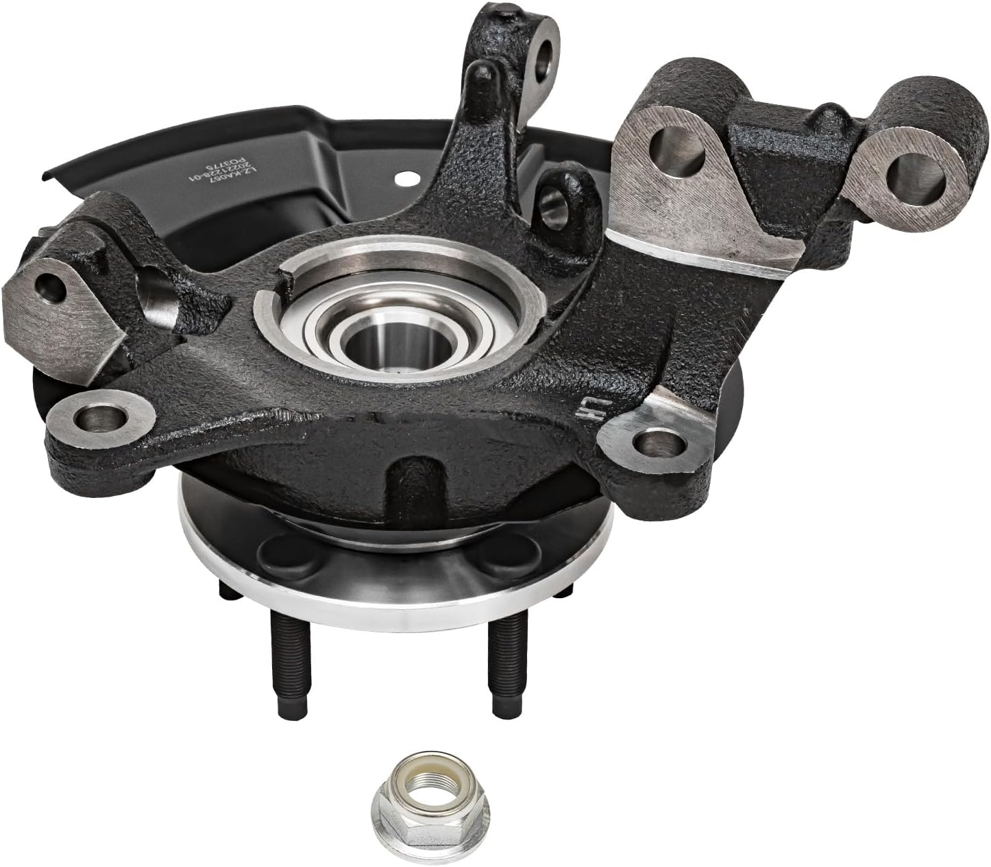 Detroit Axle - Front Steering Knuckles w/Wheel Hubs Assembly Drilled Slotted Brake Rotors Ceramic Pads Replacement for 2011-2014 Ford Edge - 6pc Set