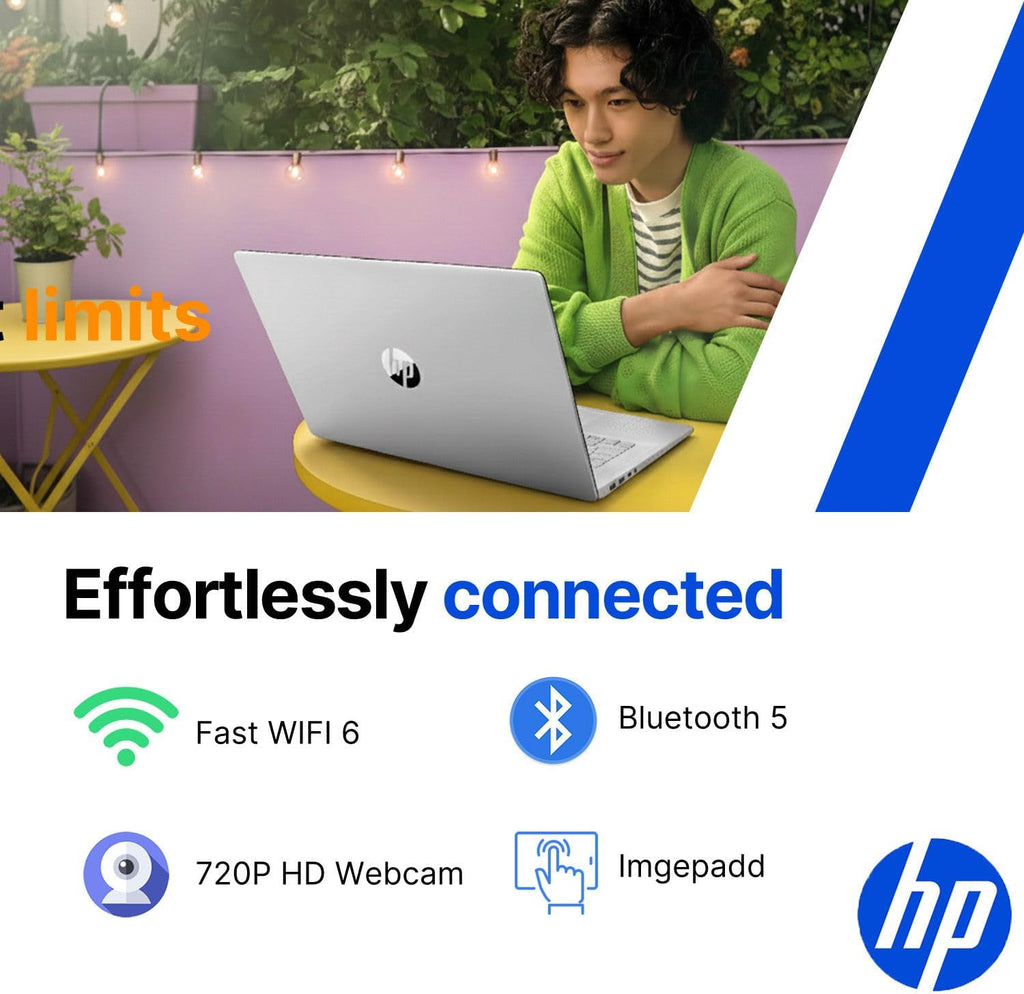 HP Touchscreen Laptop • 15.6 FHD IPS Display • 2026 Edition • AMD Ryzen 5 7520U • 8GB LPDDR5 • 256GB PCIe SSD • Copilot AI • Wi-Fi 6 • Numeric Keypad • Windows 11 • for Business & Student • w/o Mouse
