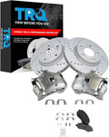 TRQ Performance Front Brake Pad and Rotor Set Ceramic Coated Drilled Slotted Vented Rotors Calipers Compatible with 07-17 Jeep Compass Patriot 08-14 Dodge Avenger 07-12 Caliber 11-14 Chrysler 200