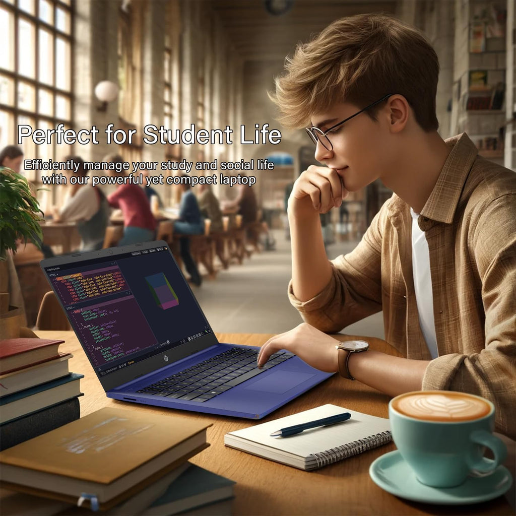 HP 14' HD Laptop | Back to School Limited Edition with 1 Year Microsoft 365 | Intel Quad-Core Processor | 16GB RAM | 576GB Storage | Long Battery Life | Indigo Blue | w/WOWPC Bundle | Windows 11