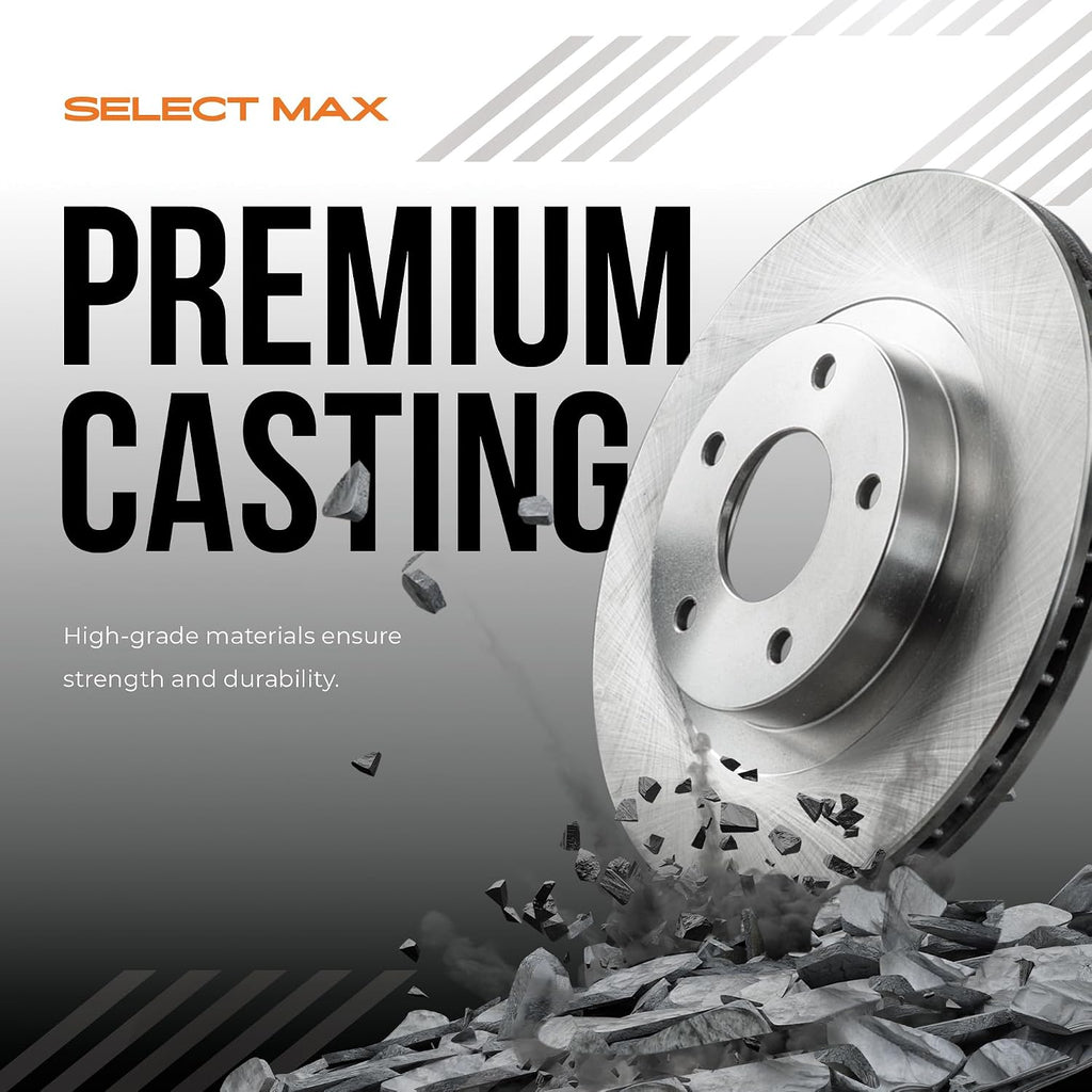 Max Advanced Brakes Front & Rear Brake Kit Compatible With 2006-2008 2009 2010 2011 Acura CSX Premium Touring iTech Replacement Premium OE Disc Brake Rotors and Ceramic Brake Pads