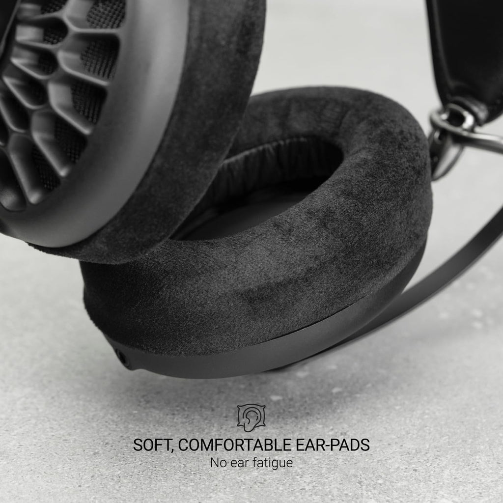 MEZE AUDIO 105 AER | Wired Over-The-Ear Lightweight Audiophile Open-Back Headphones | 50mm Dynamic Drivers | Low Impedance 42 Ohms | Cables and Carrying Pouch Included (Black)