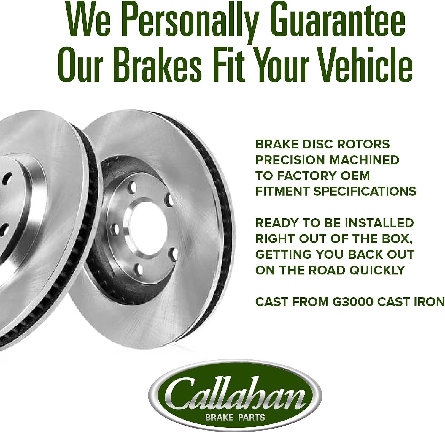 Callahan Brake Parts Brake Kit for Toyota Sienna 1998-2000 Front Replacement Brake Rotors with Ceramic Brake Pads and Brake Calipers CLHCCO115804A
