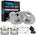TRQ Rear Brake Pad and Rotor Set Ceramic Solid Rotors Calipers Compatible with 1999-2003 Acura TL