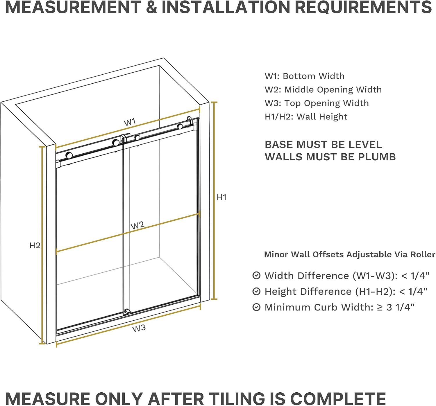 DEBOX Frameless Double Sliding Shower Door, 44-49' W x 76' H, 3/8' (10mm) SGCC Clear Tempered Glass, Adjustable Width, Square Rail, Double Towel Bars, Gunmetal