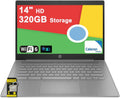 HP Chromebook 14 Home and Student Laptop 14' HD Antiglare Intel Celeron N4500 4GB RAM 320GB Storage (64GB SSD + 256GB SD Card) Type-C Wi-Fi6 Long Battery Life Fast Charging ICP Hub