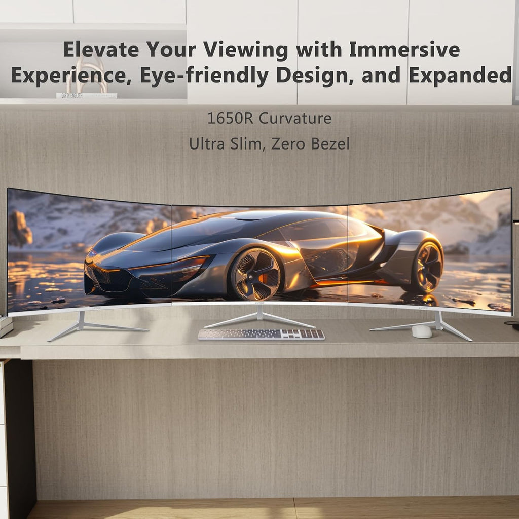 Z-Edge 24-inch Curved Gaming Monitor, Full HD 1080P 1920x1080 LED Backlight Monitor, with 100Hz Refresh Rate and Eye-Care Technology, U24C 178° Wide View Angle, DP+HDMI