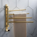 Generic Bathroom Shelves All Copper Brushed Gold Towel Rack Bar Rail, Simple and Light Luxury Bath Towel Rack, Bathroom Bathroom Rack, Hardware Pendant Set (Color : Four Poles)