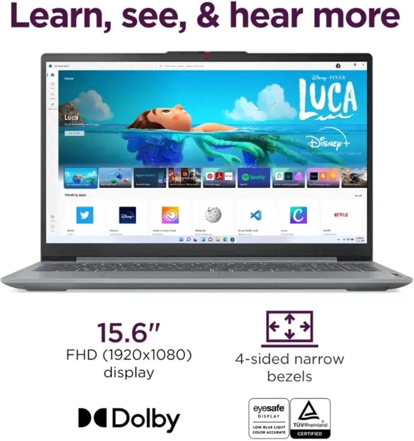 Lenovo 15.6' FHD Touchscreen IdeaPad 3i - Office 365 for The Web - Intel Core i3-12GB RAM - 256GB Storage - HDMI - Windows 11 w/o Earbuds