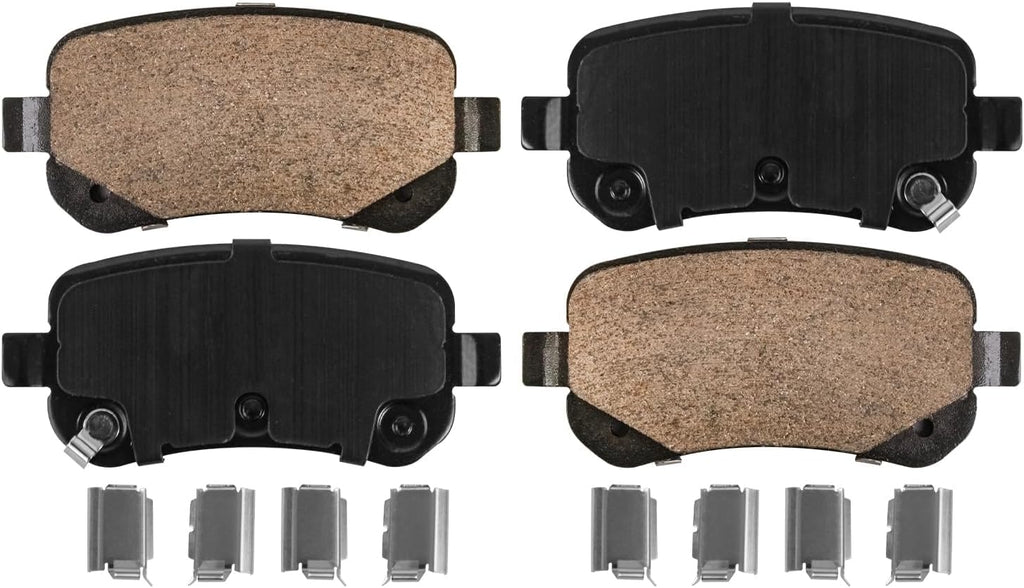 Detroit Axle - Rear Brake Kit for 2008-2011 Chrysler Town & Country Dodge Grand Caravan, 2009-2011 VW Routan, Disc Brake Rotors Ceramic Brake Pads Wheel Bearing Hubs 2010 Replacement: 12.00'' inch