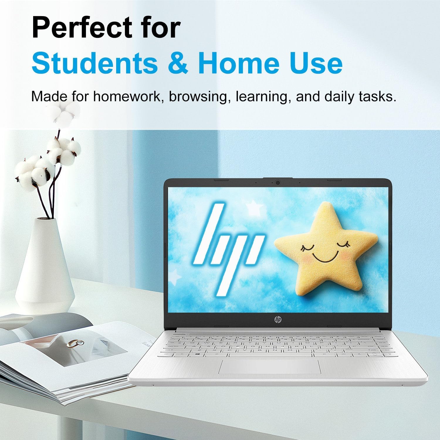 HP 14' FHD Anti-Glare Laptop Computer | Intel Core i3 CPU | 32GB RAM | 2TB SSD | Fingerprint Reader | Fast Wi-Fi & HD Webcam | SD-Card Reader | Up to 9.15H Battery for Work & School | Windows 11