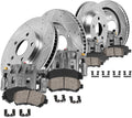 Callahan Brake Parts Front and Rear Brake Kit For Honda CR-V 2005-06 - Drilled & Slotted Disc Rotors with Ceramic Brake Pads + OE Calipers, EBYK040908