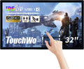 32 inch Capacitive Multi-Touch Screen Industrial Monitor, 16:9 Display 1920 x 1080P, Built-in Speakers, USB, VGA, DVI & HD-MI Ports, Digital Signage Displays and Player for Advertising