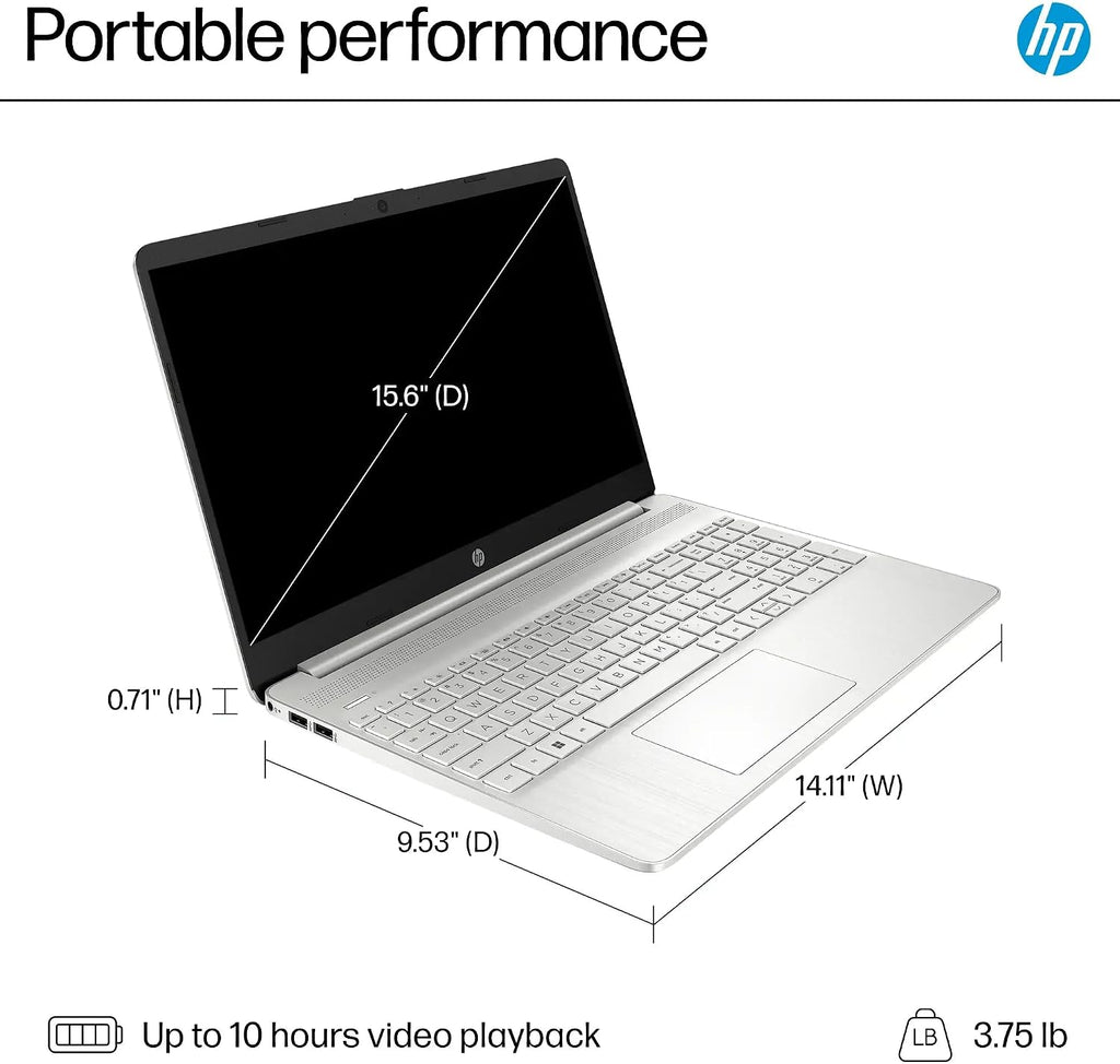 HP 15.6' Full HD Touchscreen Laptop | Intel i7-1255U (Beats i9-8950HK) | 32GB RAM | 1TB SSD | Intel Iris Xe Graphics | Win 11 | Fast Charge | EPEAT Silver | W/Charger