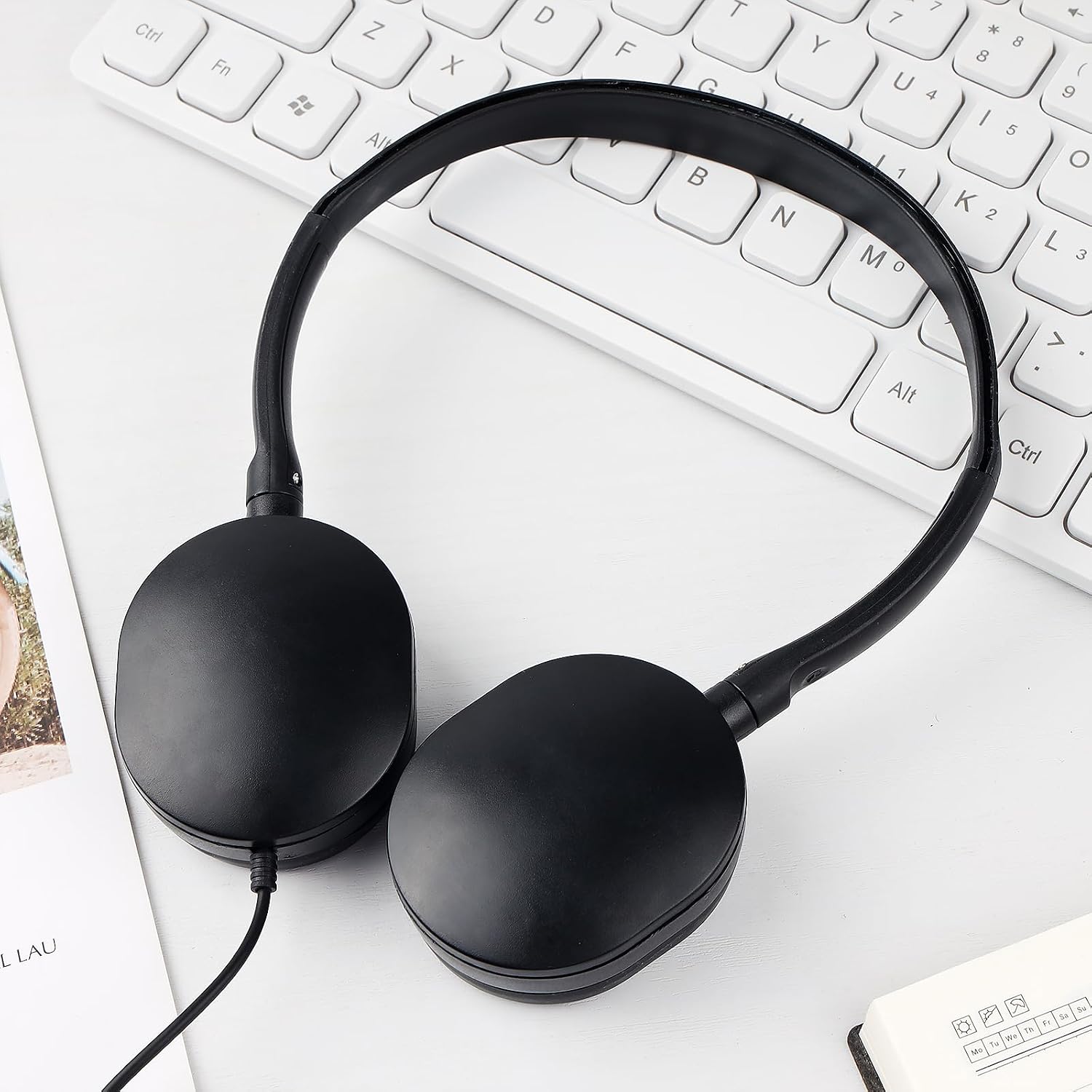 Classroom Kids Headphones Bulk 100 Pack Class Set of Headphones for Students Children Toddler Boys Girls Teen and Adult (Black)