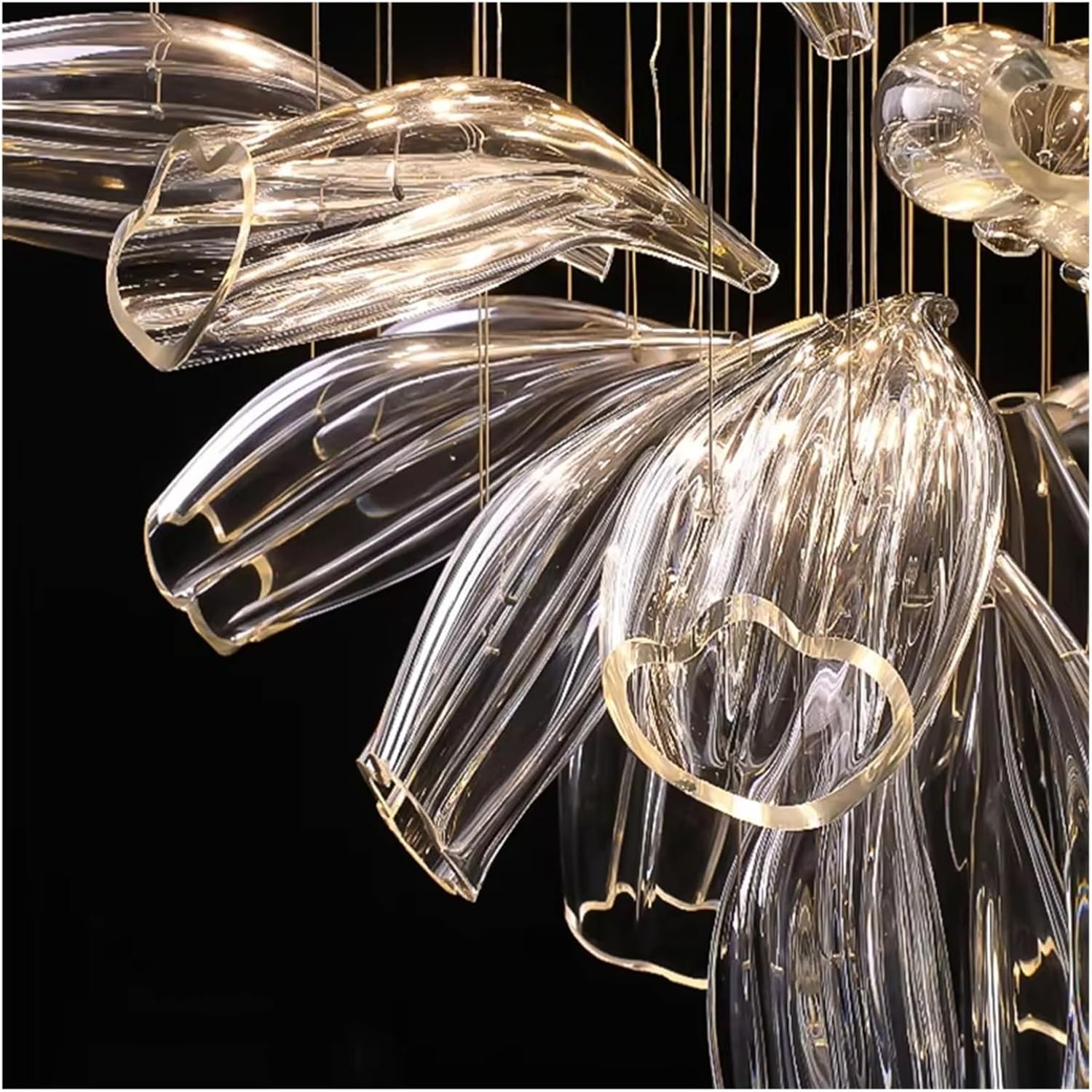 Modern Luxury Crystal LED Chandelier Living Room Restaurant Hotel Lobby Villa Glass Chandelier Gold and Silver Color Decorative Light,Dining Light Fixtures