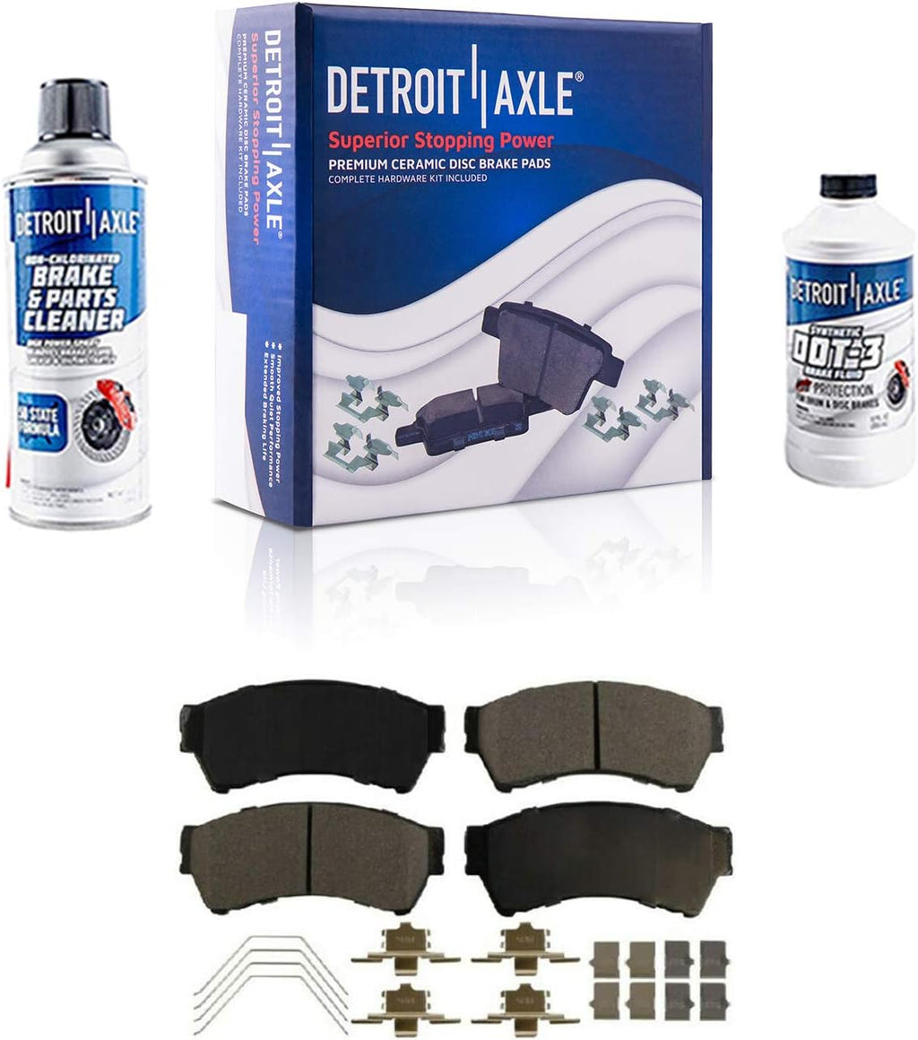 Detroit Axle - Front Brake Kit for 2006-2012 Ford Fusion Mercury Milan 2007-12 Lincoln MKZ 06-13 Mazda 6 Disc Brake Rotors Brake Calipers Replacement Ceramic Brakes Pads