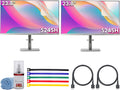 HP Series 5 524SH 23.8' Full HD (1920×1080) Monitor (2-Pack) | IPS Display, 100Hz, Slim Bezel, Eye Comfort Tech, Height Adjustable Stand & HDMI, Replaces M24H(94C19AA#ABA) + 2x Screen Protector + More