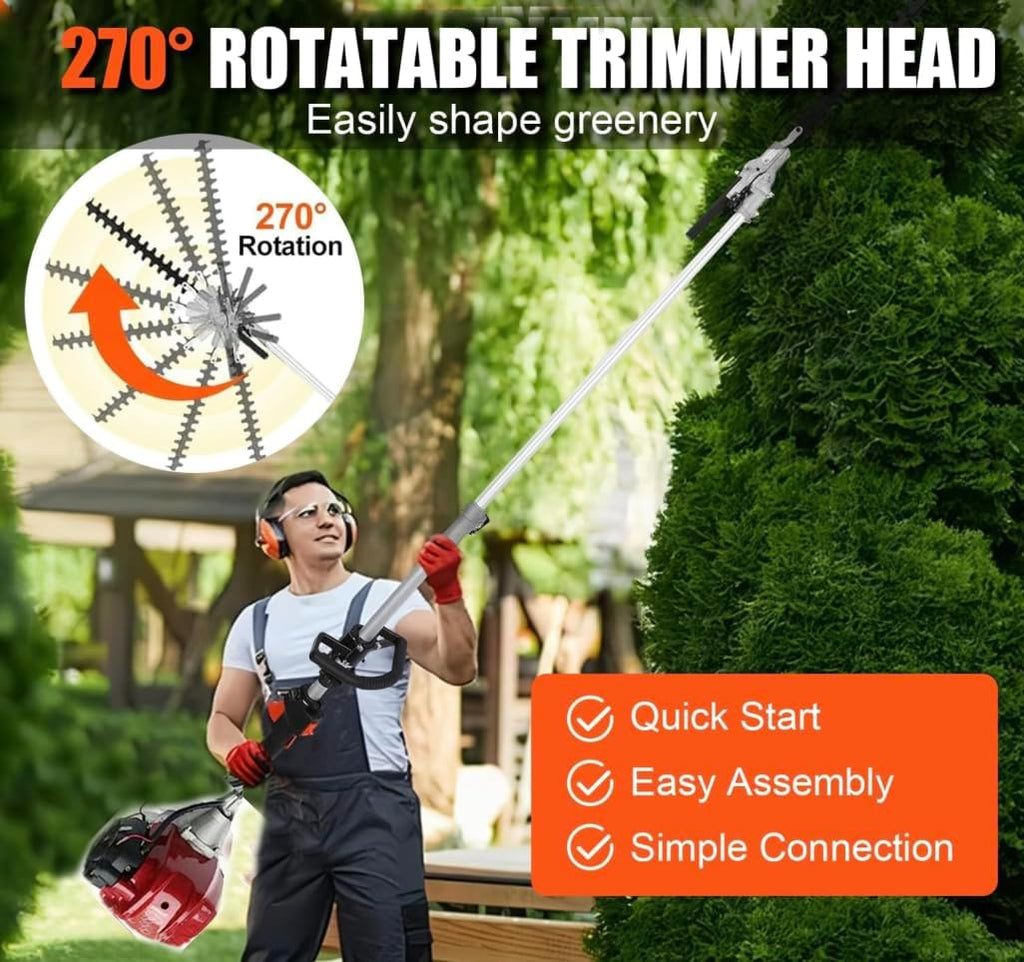 GX35 Weedeater Multi 10 in 1 Lawn Mower Hedge Trimmer Chainsaw 4 Strokes Weed Wacker 35.8cc Yard Tool