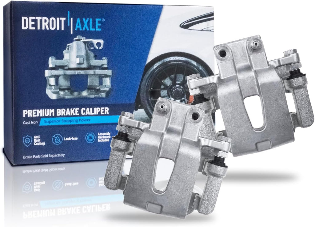 Detroit Axle - 2pc Rear Brake Calipers for Chrysler 300 Dodge Charger Challenger Magnum Brake Calipers with Brackets Replacement