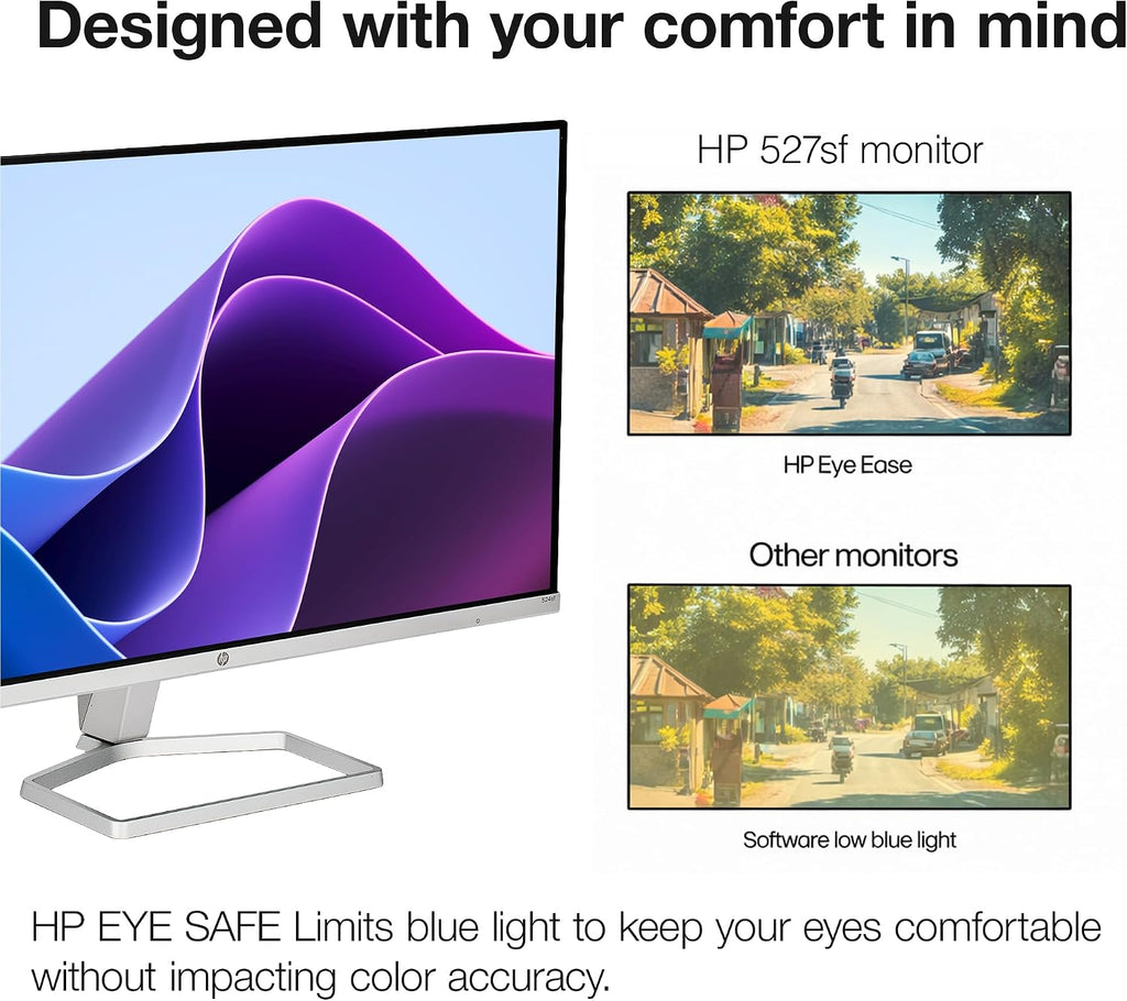 HP Series 5 527SF 27' Full HD (1920×1080) Monitor (2-Pack) | IPS Display, 100Hz, Slim Bezel Design, Eye Comfort Technology & HDMI Connection, Replaces M27F (94F44AA#ABA) + 2X Screen Protector + More