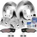 Detroit Axle - 10.31 inch (262mm) Rear Disc Rotors Brake Pads Calipers Replacement for 200 Sebring Compass Patriot Avenger Caliber