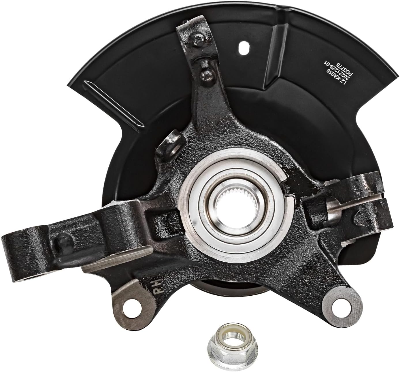 Detroit Axle - Front Steering Knuckles w/Wheel Hubs Assembly Drilled Slotted Brake Rotors Ceramic Pads Replacement for 2011-2014 Ford Edge - 6pc Set