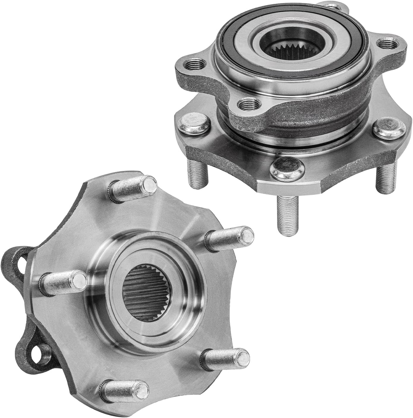 Detroit Axle - Wheel Bearing Hubs Brake Kit for 2014-2019 Nissan Rogue, Wheel Bearing Hubs Front Rear Disc Brake Rotors Ceramic Brake Pads Replacement: 12.60 inch Front Rotor