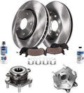 Detroit Axle - Front Wheel Bearing Hubs Brake Kit for 2014-2020 Nissan Rogue 2017-2022 Rogue Sport, Wheel Bearing Hubs Assembly Brake Rotors Brake Pads Replacement : 11.65 inch Front Outer Diameter