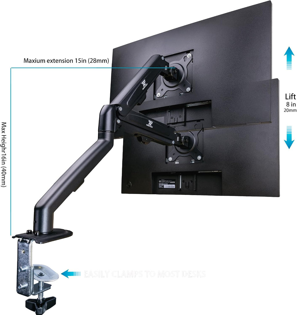 HP Series 5 Pro 524pn 24' WUXGA IPS Monitor with 5ms Response Time, Flicker Free, VESA Mount (100mm), Displayport, HDMI, Black/Silver (9D9A7AA#ABA) with DKZ Hub & ErgoFlexy Single Monitor Mount