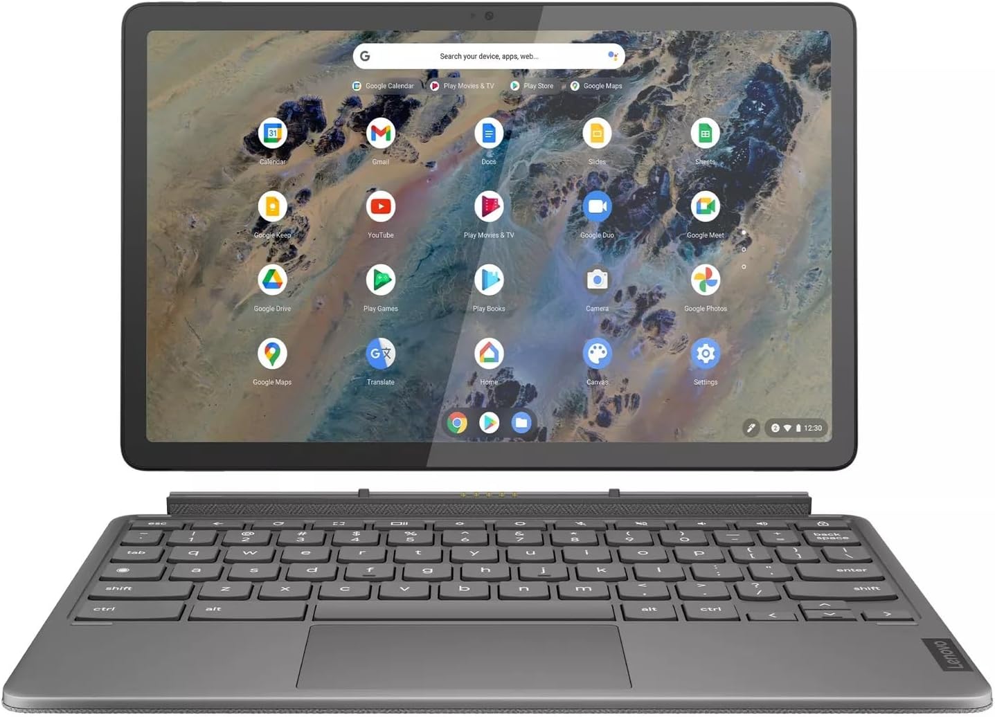 Lenovo Chromebook Duet 3 Laptop, 10.95' IPS 60Hz, Qualcomm Snapdragon 7c Gen 2 4GB 64 GB 82T6003HUS