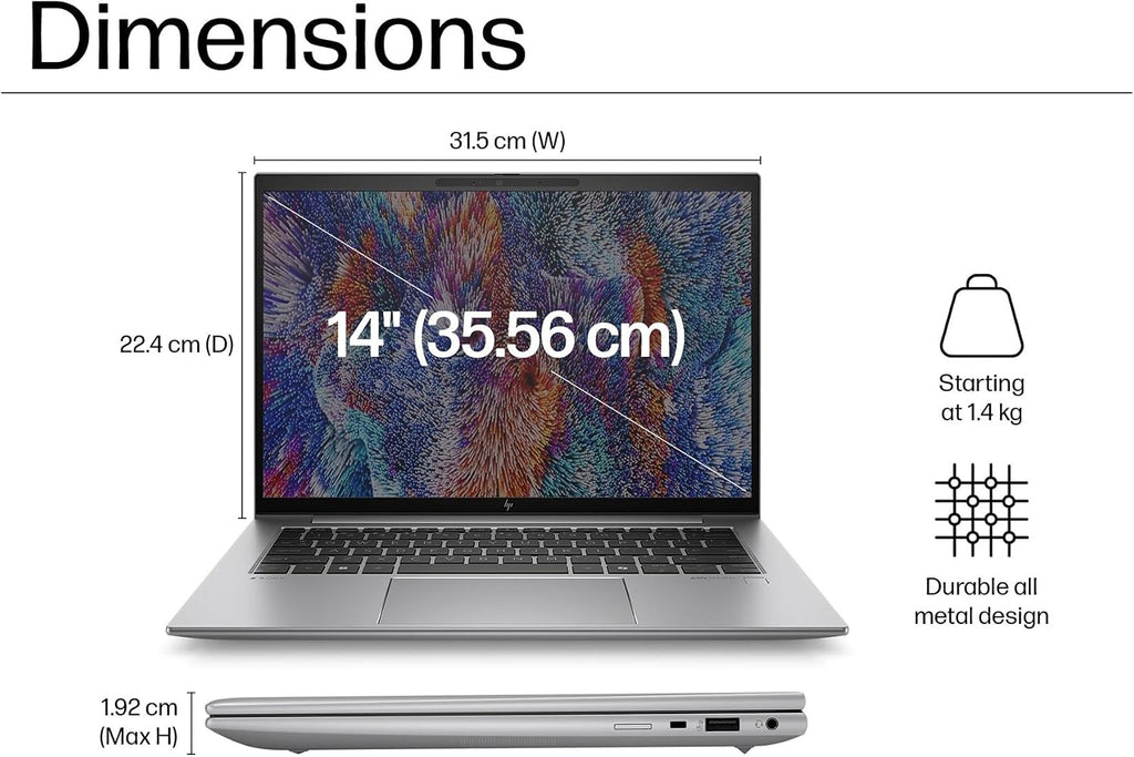 HP ZBook Firefly 14 G11 Mobile Workstation Laptop (14' FHD+ Touchscreen, 32GB DDR5, 1TB SSD, AMD Ryzen 7 8840HS (> Intel i7-1355U)) for Engineer, Designer, 2 x Thunderbolt 4, IR Webcam, Win 11 Pro