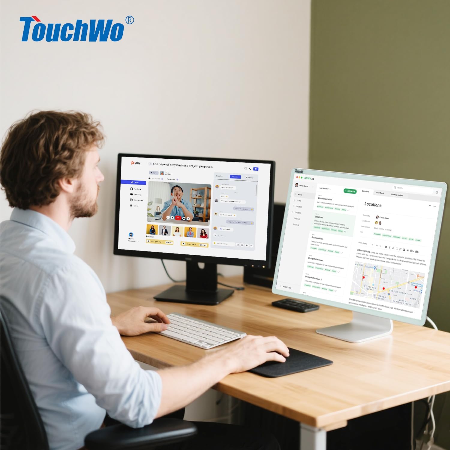 Capacitive Multi-Touch Screen Industrial Monitor, 16:9 Display, Built-in Speakers, USB, VGA, DVI & HD-MI Ports, Digital Signage Displays and Player for Advertising (21.5-Inch White)