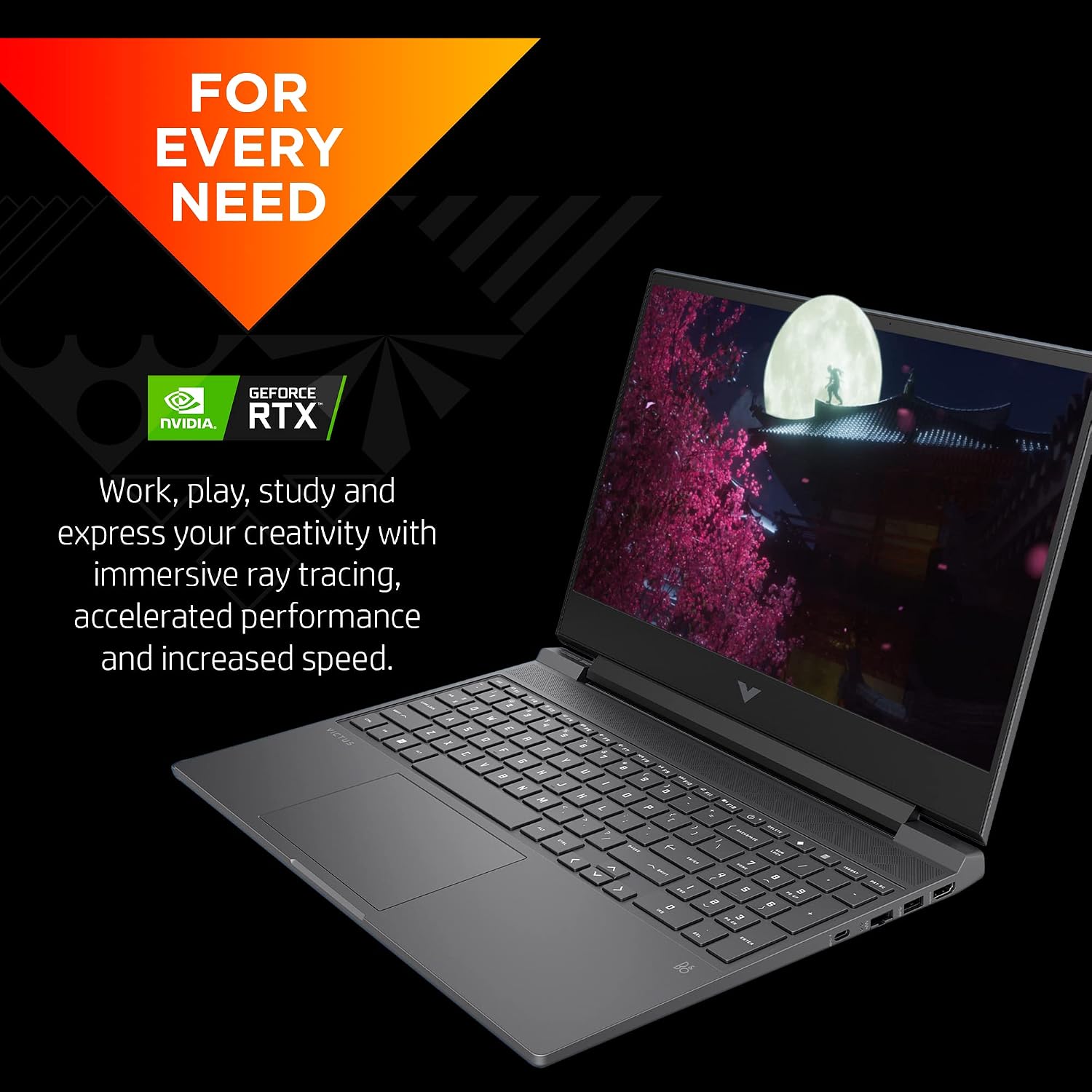 HP Victus 15 Laptop, FHD IPS 144Hz Display, 9ms Response Time, Intel Core i7-13700H, 16 GB RAM, 512 GB SSD, NVIDIA GeForce RTX 4050 GPU (6 GB), Windows 11 Home, 15-fa1020nr (2023)