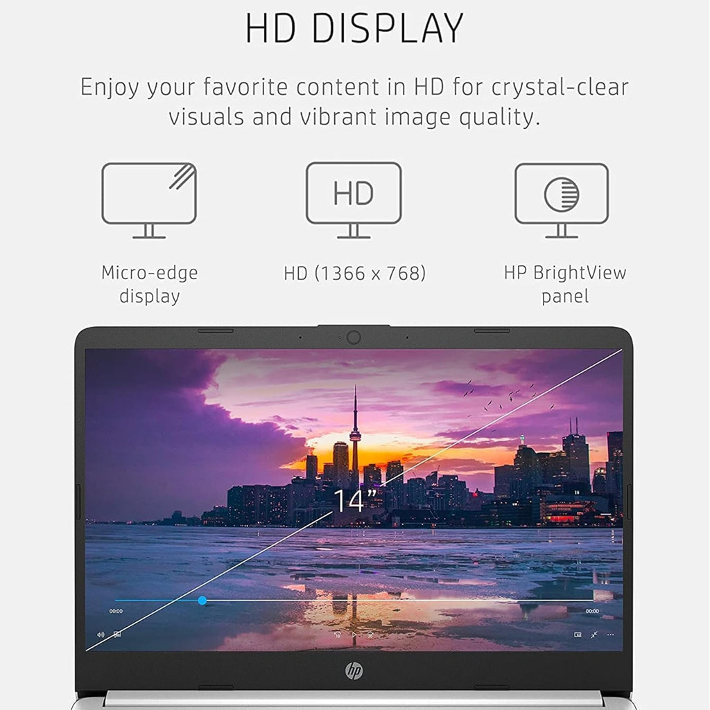 HP 14 Inch Student Laptop | Intel Pentium Silver N5030, 4 Cores, 3.1GHz | 16GB RAM, 1TB SSD | Windows 11 | 1Y Microsoft 365 | 11.5 HRs Battery | True Vison 720p Cam | Intel UHD Graphics