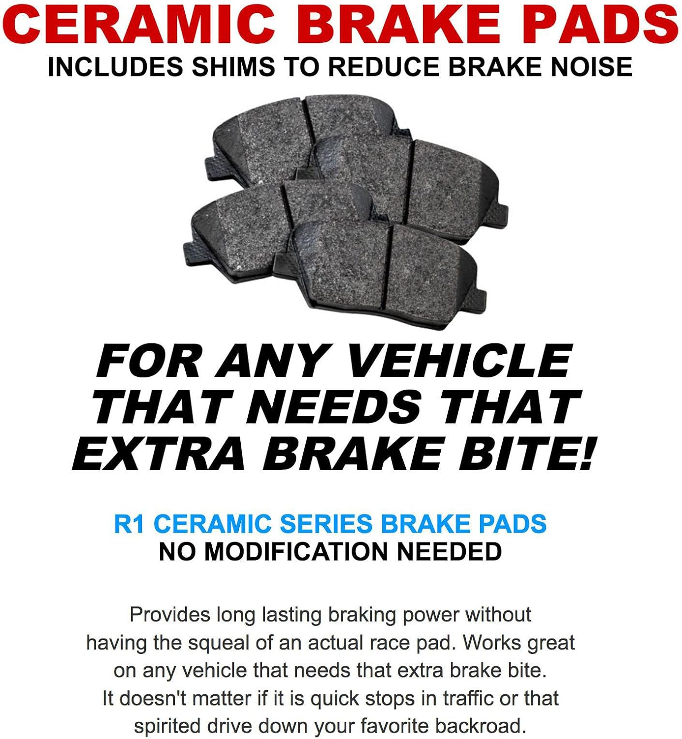 R1 Concepts Front and Rear Brake Kit Fits 2012-2014 Ford F-150| Ceramic Pads, Drilled Slotted Rotors| Hardware| 13.8' Front & 13.7' Rear