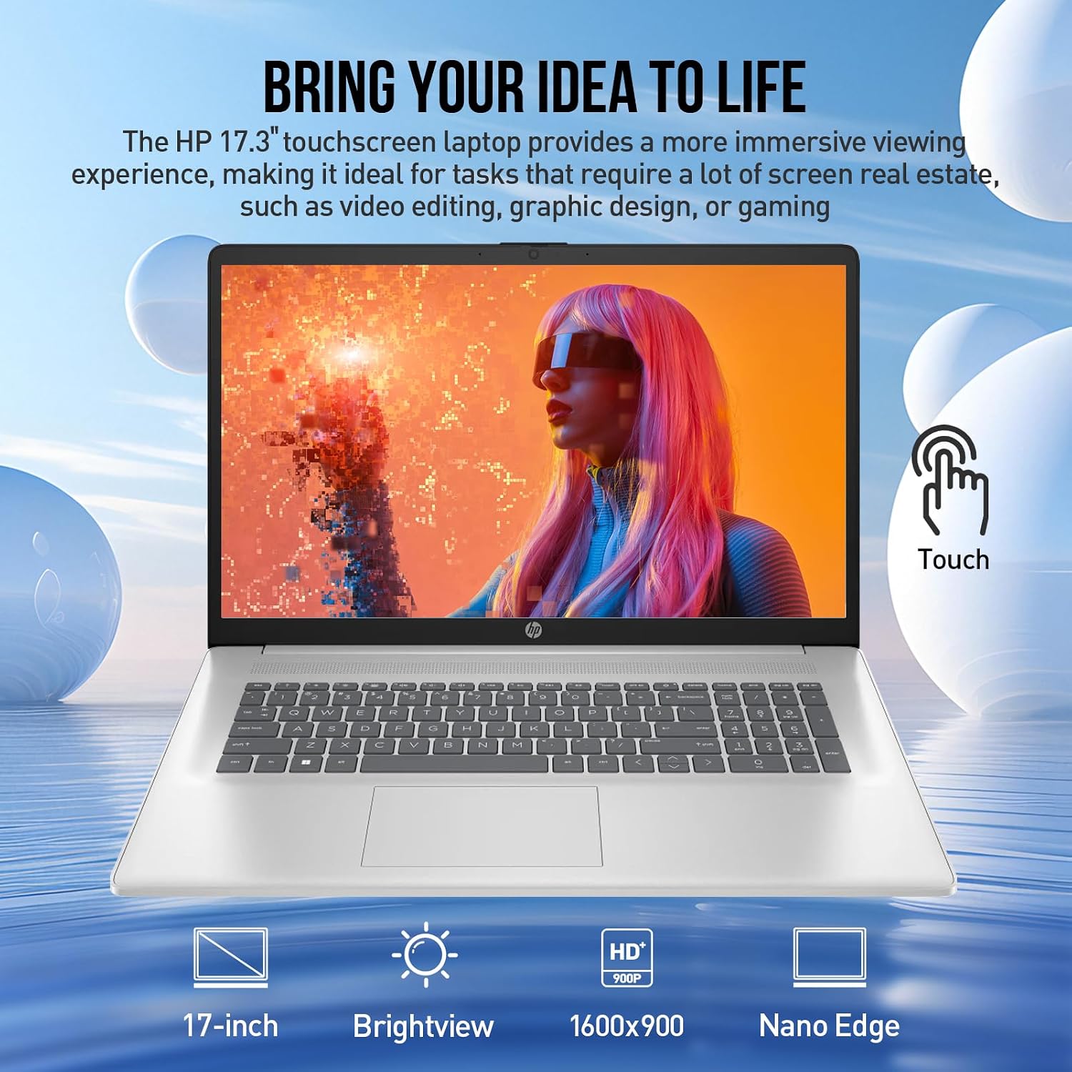 HP 17 Touchscreen Laptop Computer, 17.3' HD+ Touch Screen Business Laptop, Intel Core 7 (Faster Than i7-1355U), 40GB RAM 2TB SSD+512GB Docking Set, Windows 11 Pro, Backlit Keyboard, 10-Key Number Pad